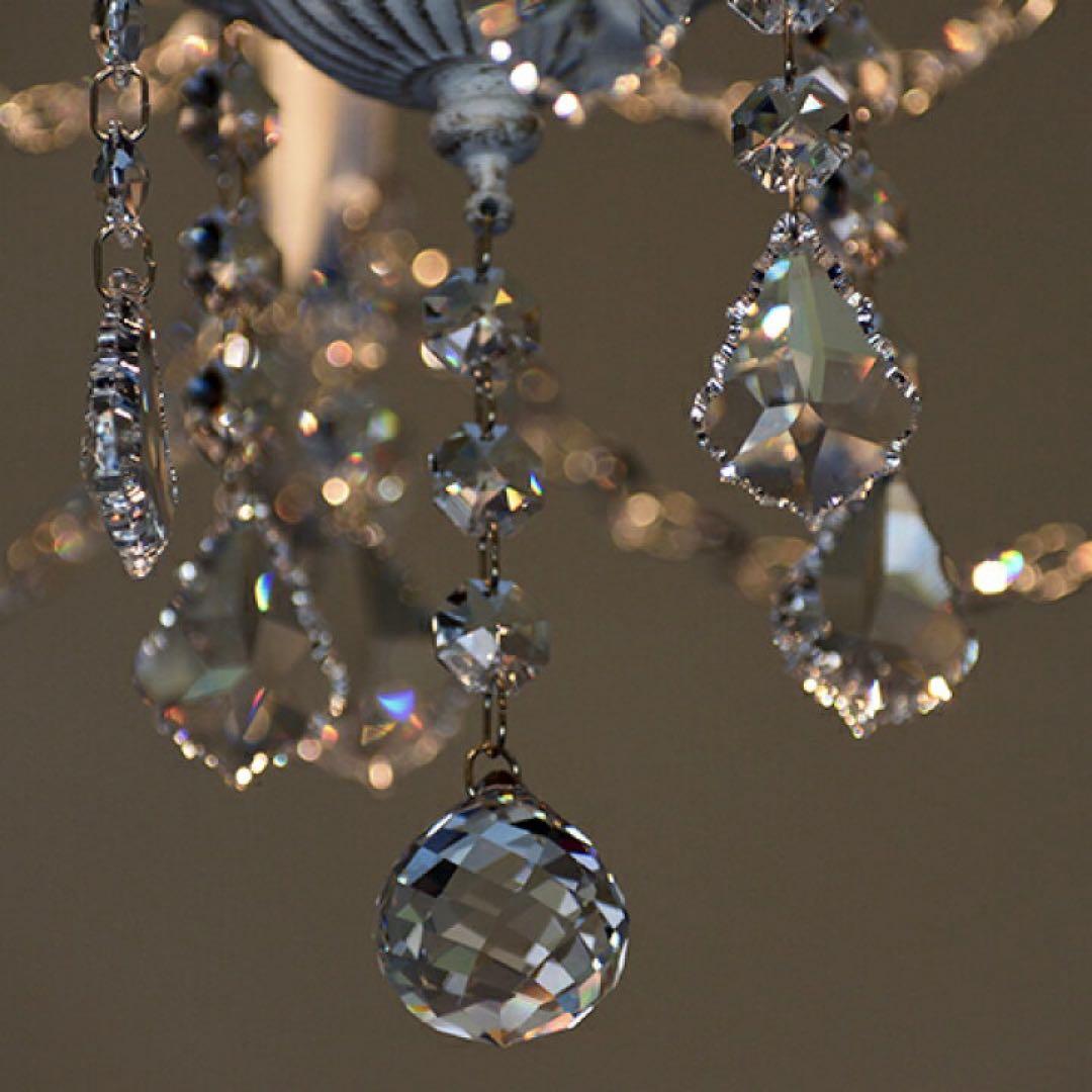 ホワイト 6灯 シャンデリア LED対応