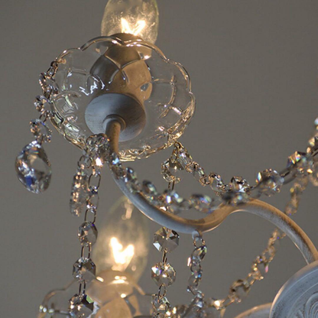 ホワイト 6灯 シャンデリア LED対応