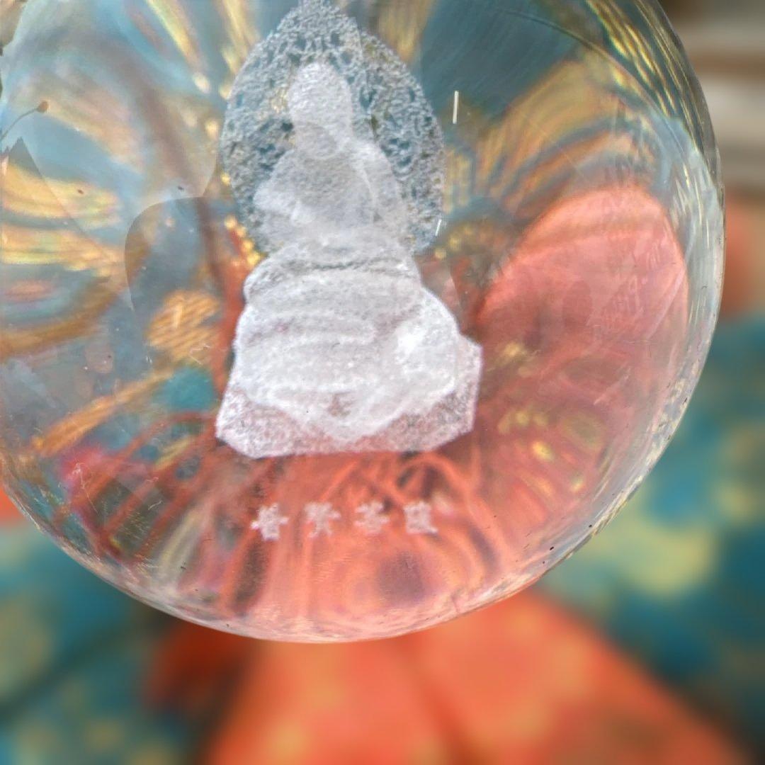 普賢菩薩　クリスタル仏像インテリア置物