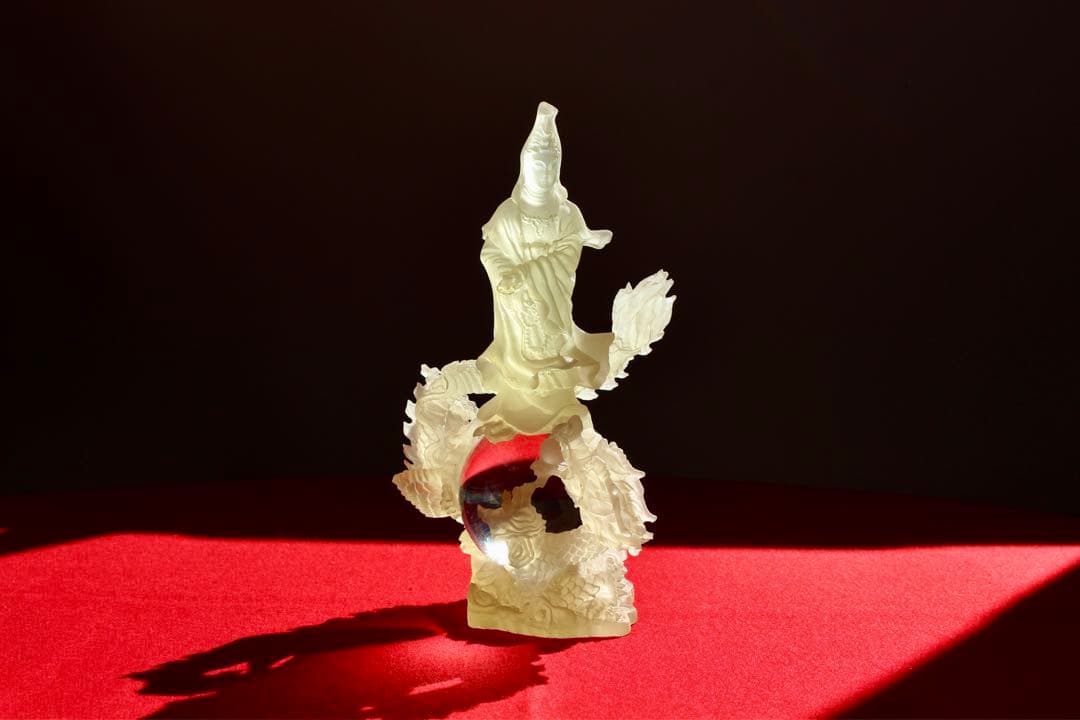 仏教コレクション【龍上観音菩薩　龍神観音　仏像　水晶】