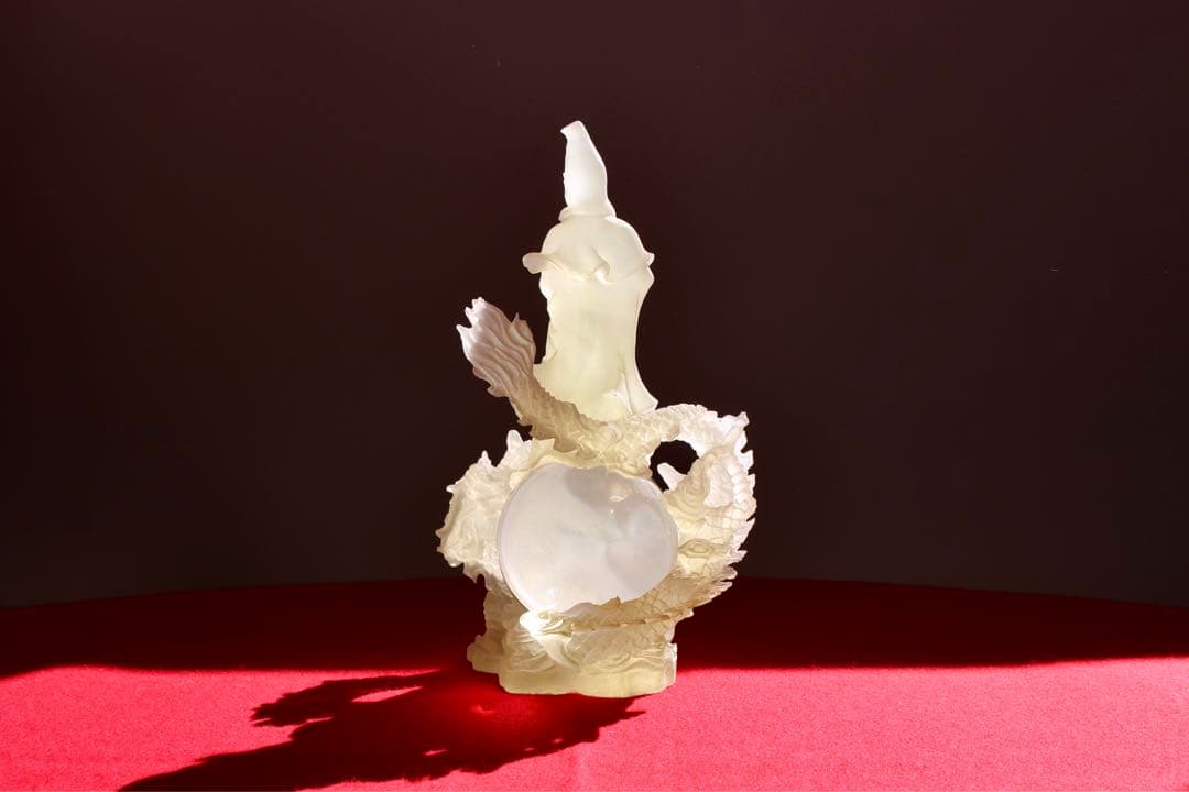 仏教コレクション【龍上観音菩薩　龍神観音　仏像　水晶】