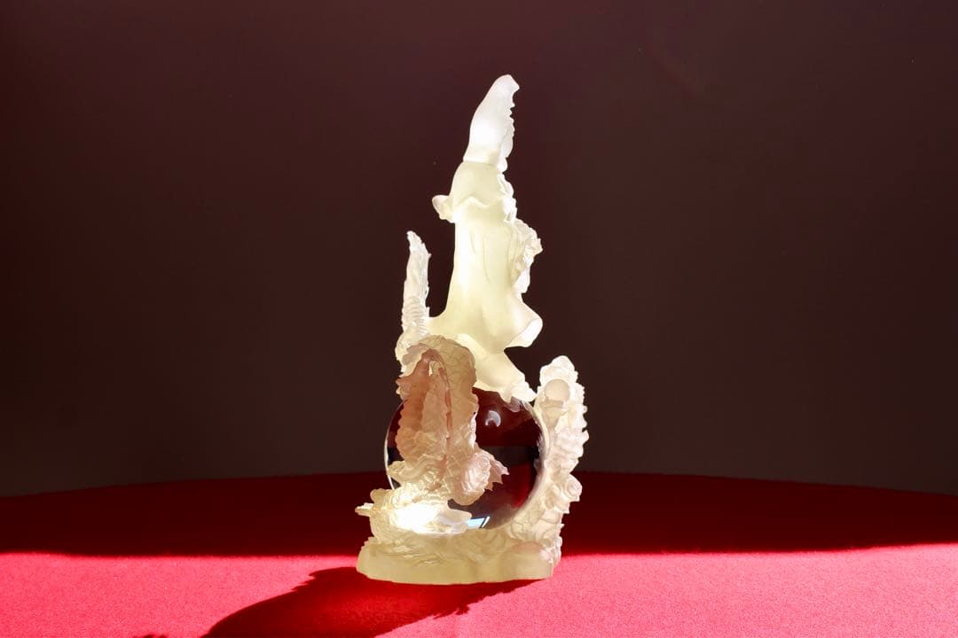 仏教コレクション【龍上観音菩薩　龍神観音　仏像　水晶】