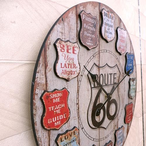 アメリカン インテリア時計 ルート６６ アンティーククロック【壁掛時計】