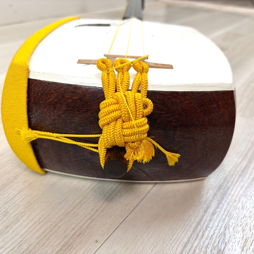 【皮破れあり】中棹　東さわり　地唄 民謡 トチ目　丸内胴　ケース付