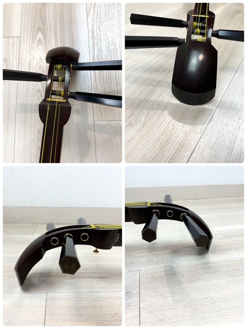 【皮破れあり】中棹　東さわり　地唄 民謡 トチ目　丸内胴　ケース付