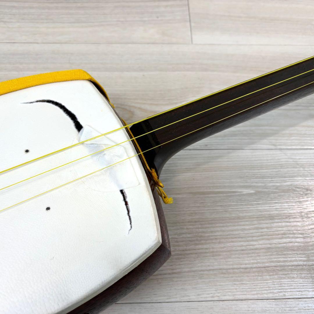 【皮破れあり】中棹　東さわり　地唄 民謡 トチ目　丸内胴　ケース付