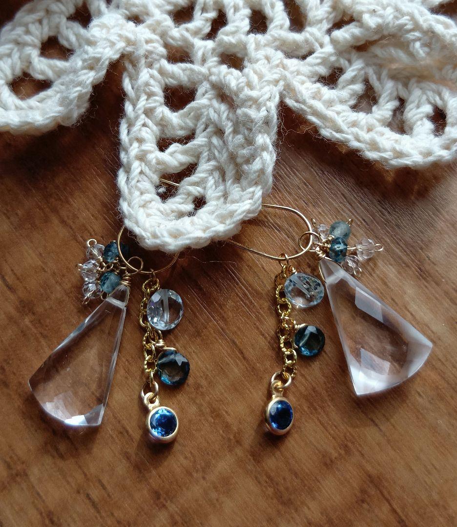 589/14kgf一点物ロンドンブルートパーズ×カイヤナイト×クリスタル