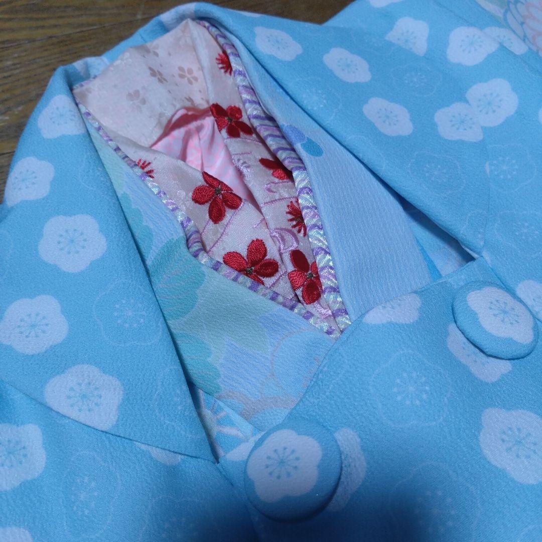 三歳★神楽★水色桜模様着物セット