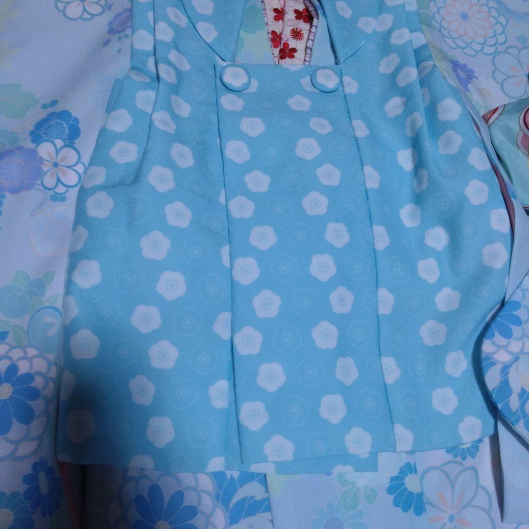 三歳★神楽★水色桜模様着物セット