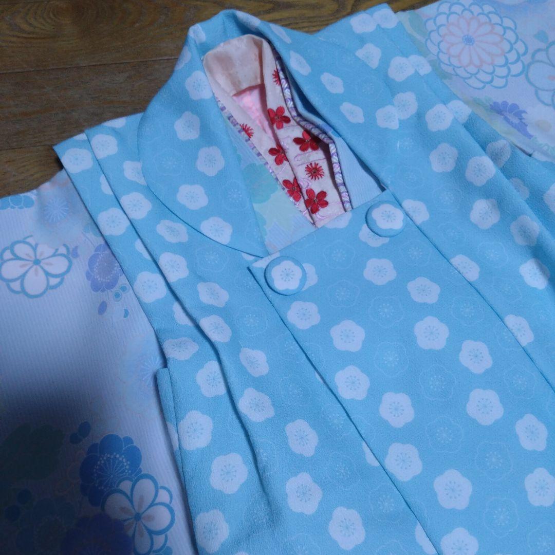 三歳★神楽★水色桜模様着物セット