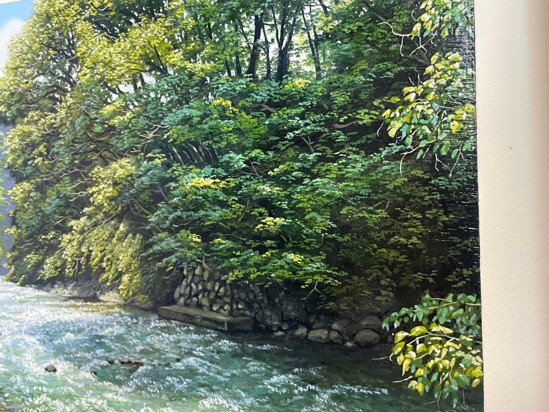 舘山浩丈 五月雨の後 油彩 F3 ・3号 写実 リアリズム 細密画 風景画