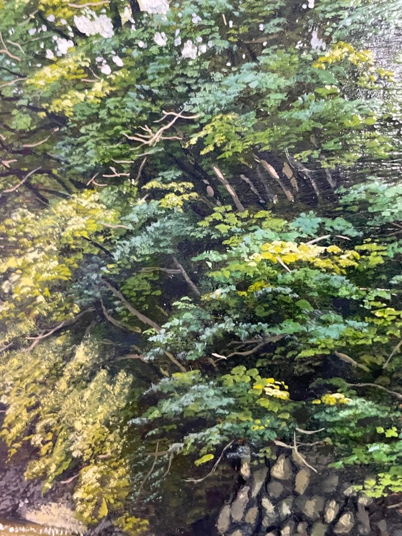 舘山浩丈 五月雨の後 油彩 F3 ・3号 写実 リアリズム 細密画 風景画