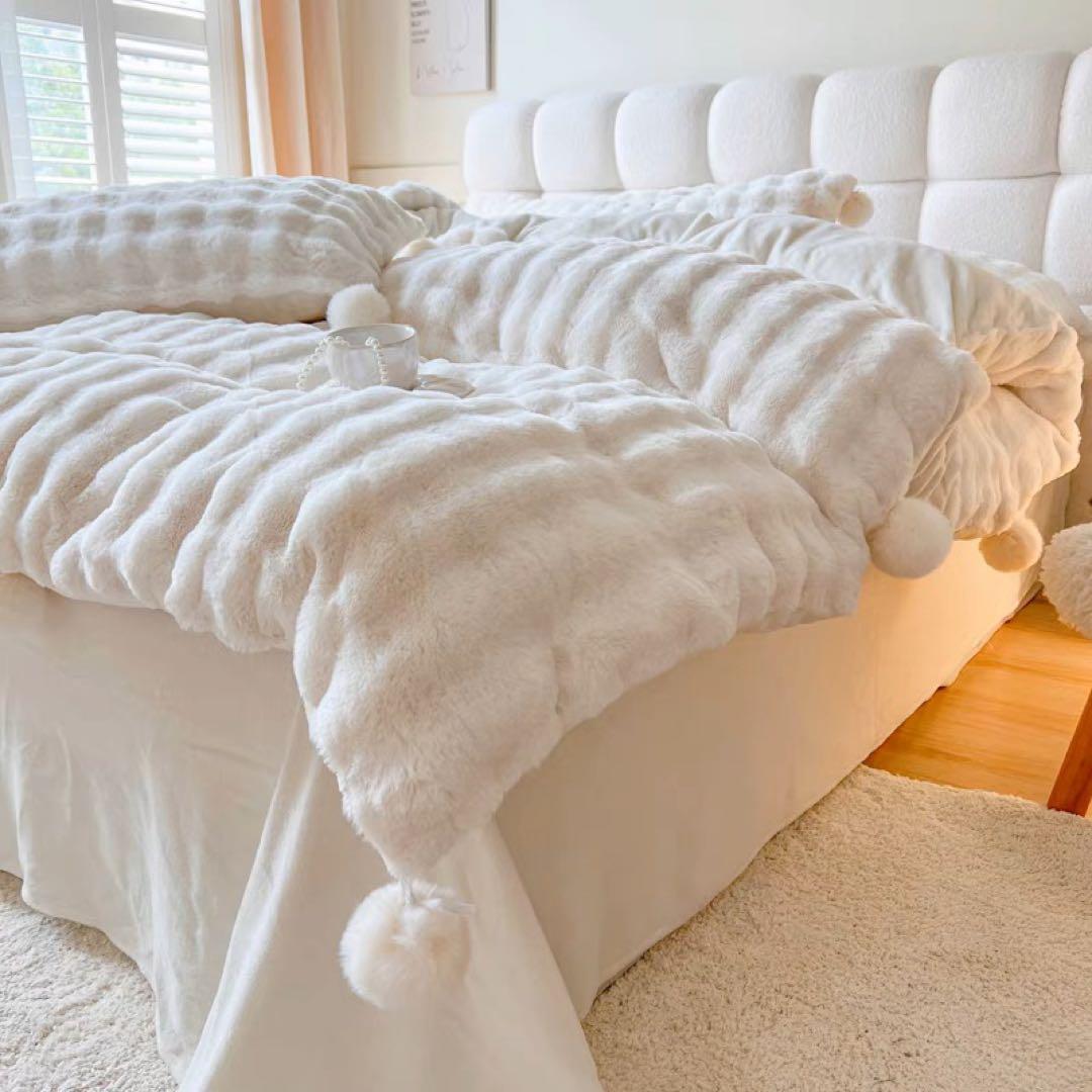 ピンク フリース ダブルカバーセット