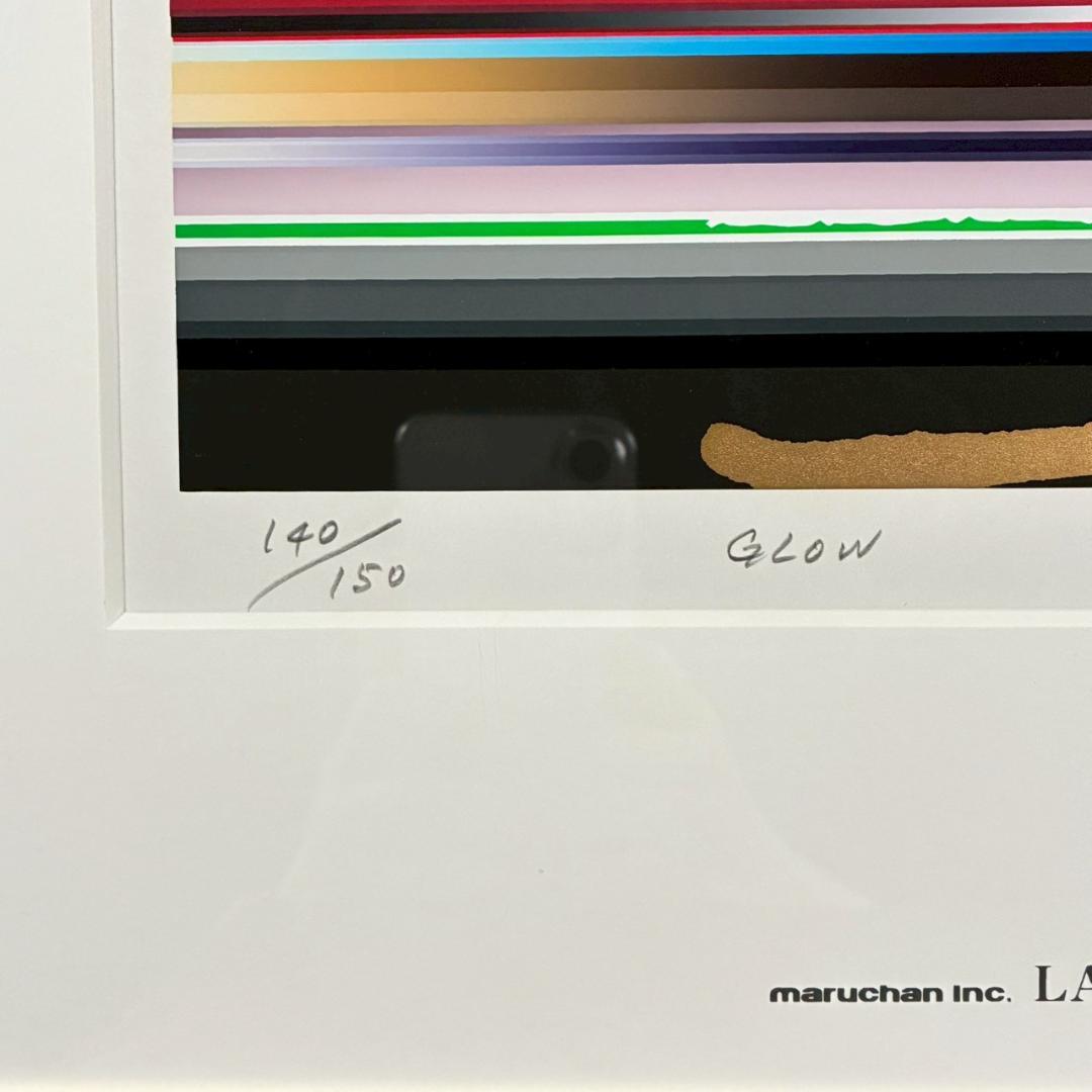 美品 沢田哲郎「GLOW」シルクスクリーン 1994年作 直筆サイン入 額縁入