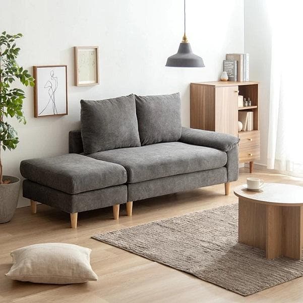 オットマン付き 2人掛けカウチソファ 組み合わせ自由 L字ソファ ソファーセット