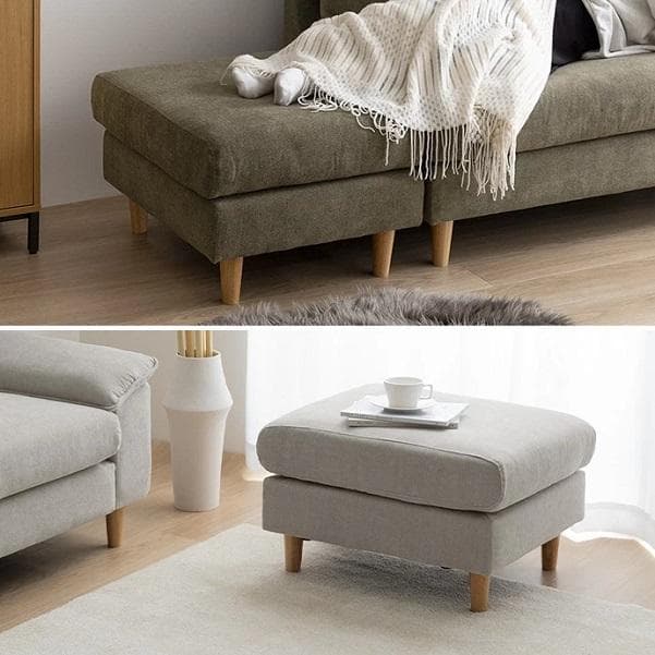 オットマン付き 2人掛けカウチソファ 組み合わせ自由 L字ソファ ソファーセット