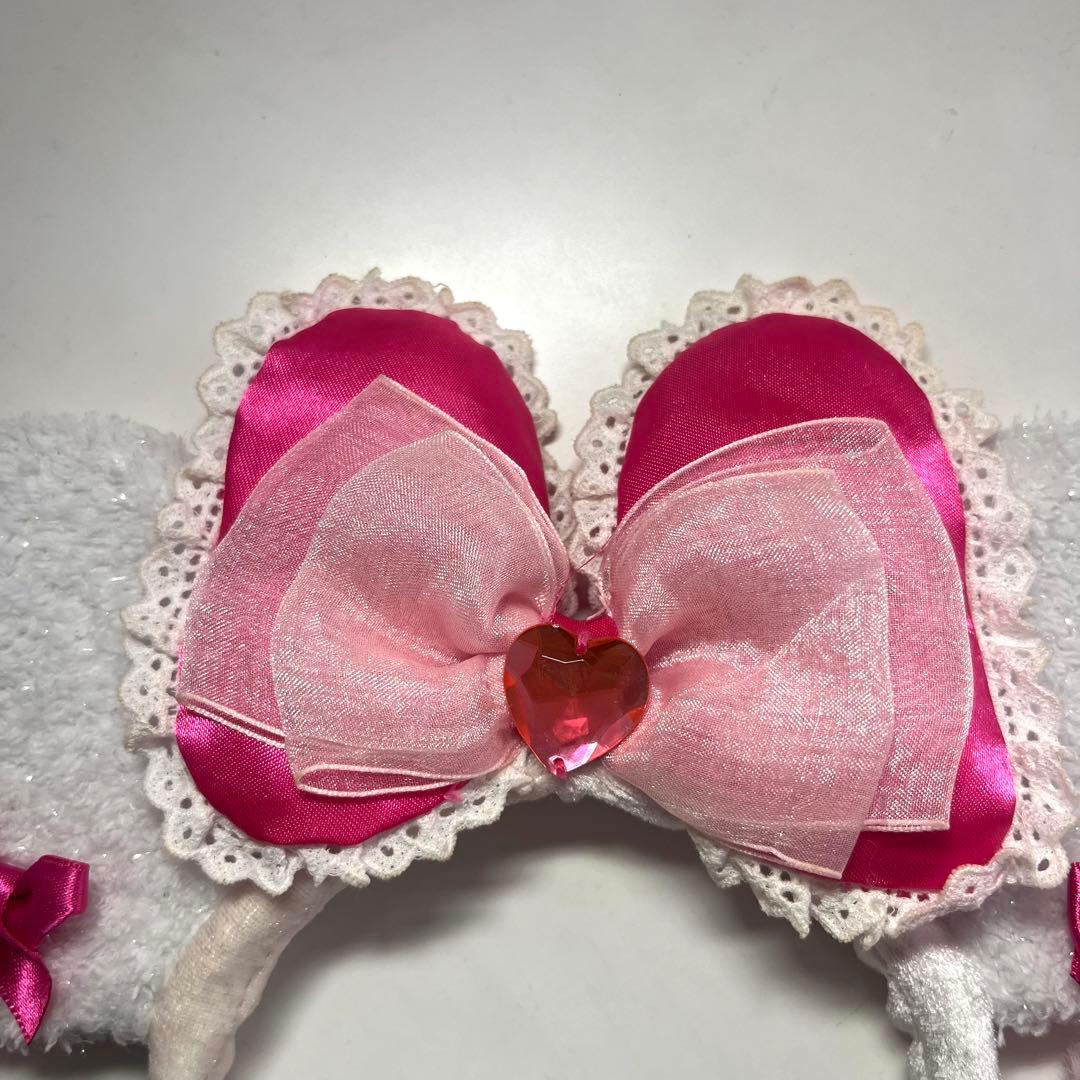 ディズニー ミニーカチューシャ イヤリング 白 ピンク ホワイト - メルカリ