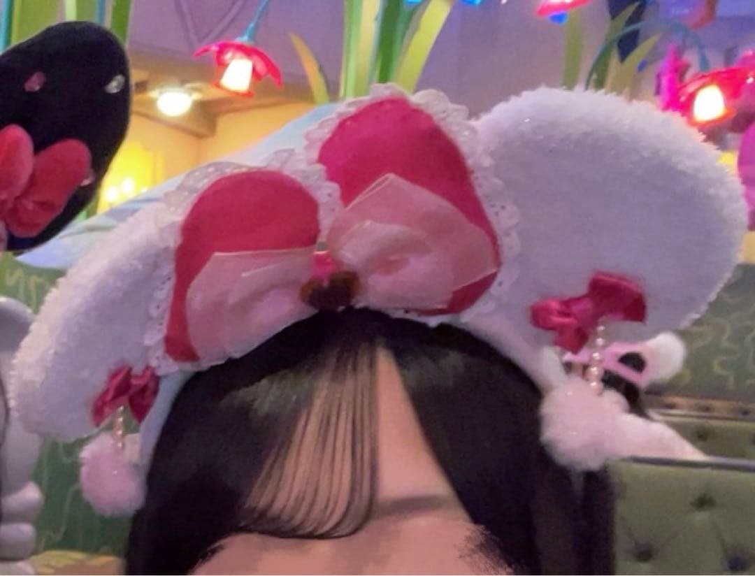 ディズニー ミニーカチューシャ イヤリング 白 ピンク ホワイト - メルカリ