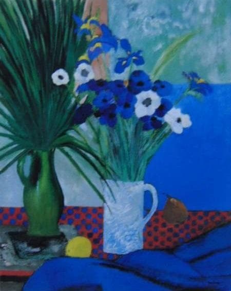 絵画「オッ!久しぶり」河本和子作静物画/油絵/風景画/抽象画/原画/油彩画