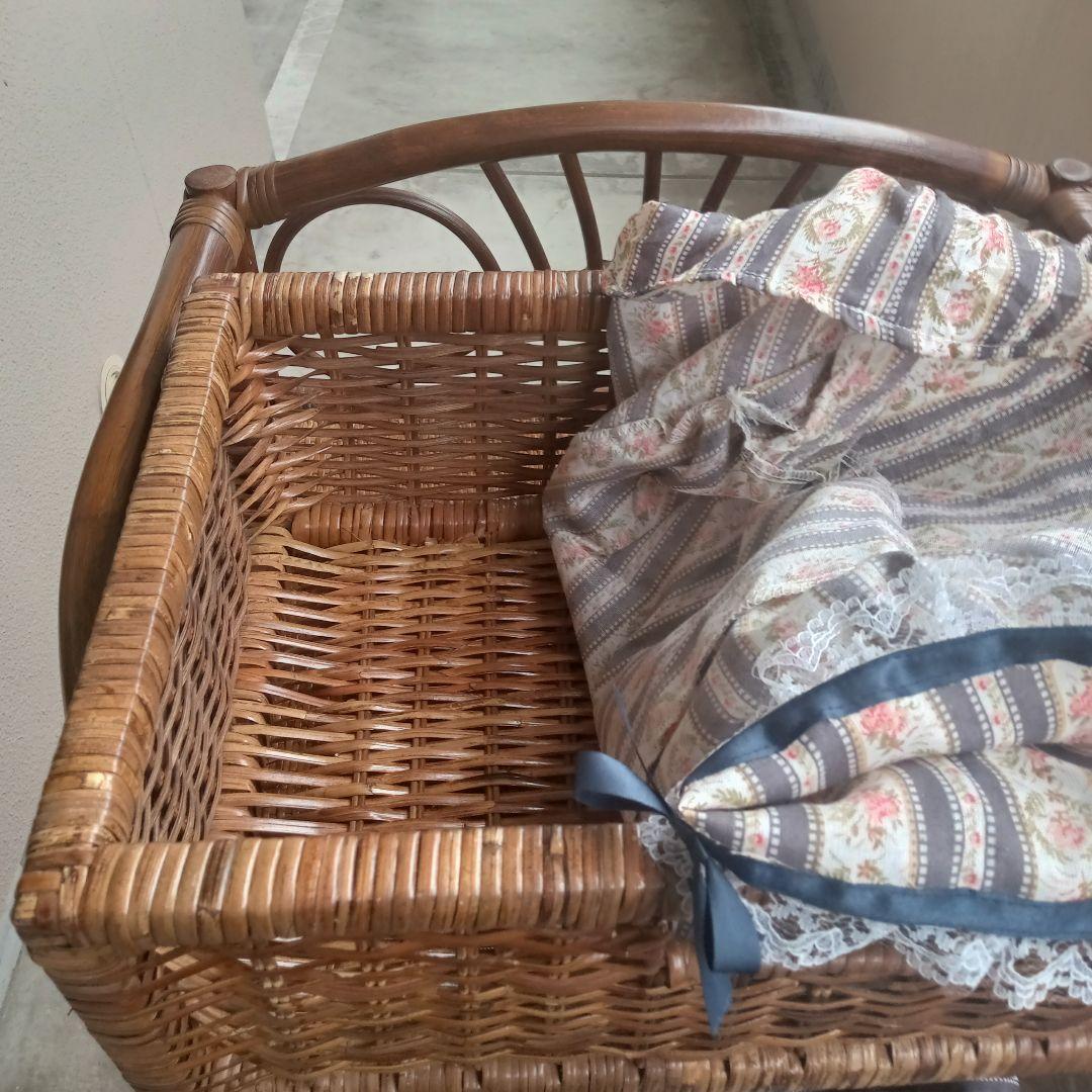 ​ラタン チェスト 4段 籐家具 収納ボックス 花柄カバー付き ランドリー