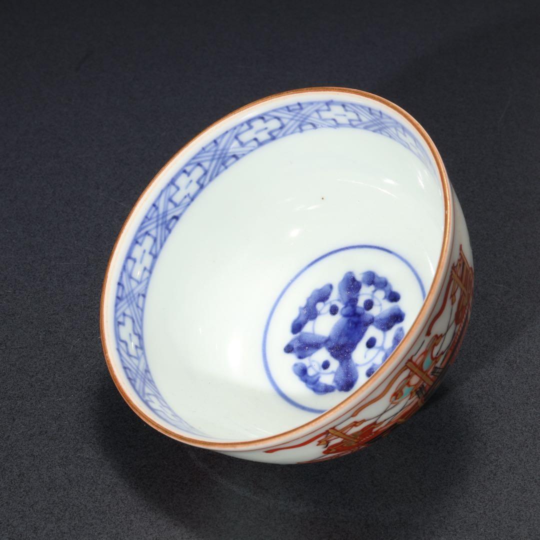 伊万里色絵　南蛮人図　湯呑み10客　骨董　古伊万里　R1666