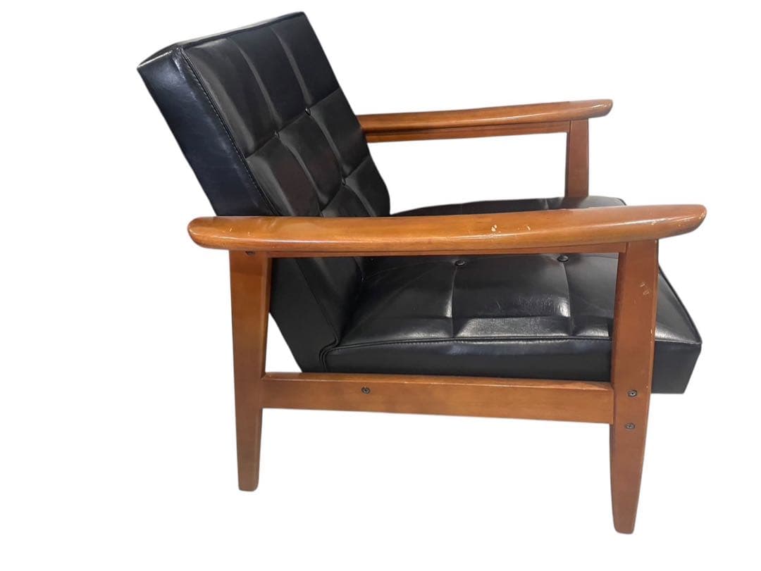 ◯karimoku カリモク60 Kチェア 1人掛け 1シーター 黒 レザー