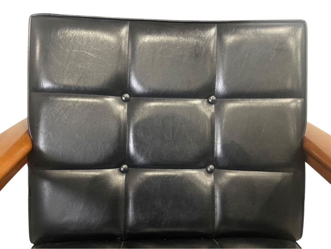 ◯karimoku カリモク60 Kチェア 1人掛け 1シーター 黒 レザー