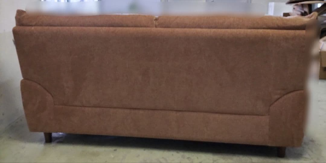 ブラウンファブリック2人掛けソファ【直接引き取りのみ】