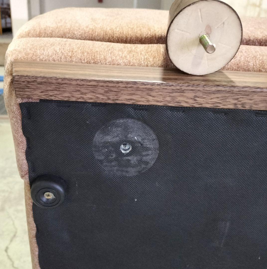 ブラウンファブリック2人掛けソファ【直接引き取りのみ】