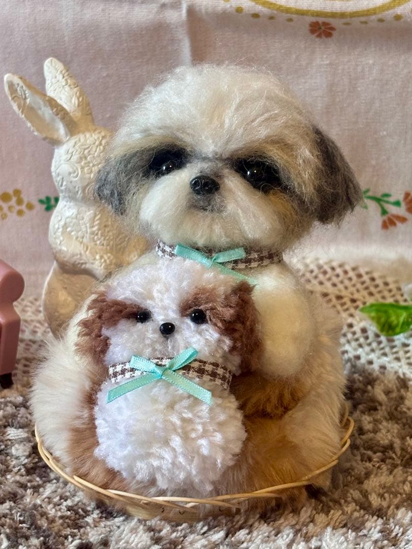 羊毛フェルト♡シーズーちゃん♡お気に入りのシーズー縫いぐるみ♪(๑ᴖ