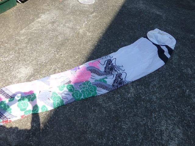 壊れ物ジャンク　ダイヤ鯉のぼり 黒鯉6m