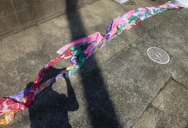 壊れ物ジャンク　ダイヤ鯉のぼり 黒鯉6m