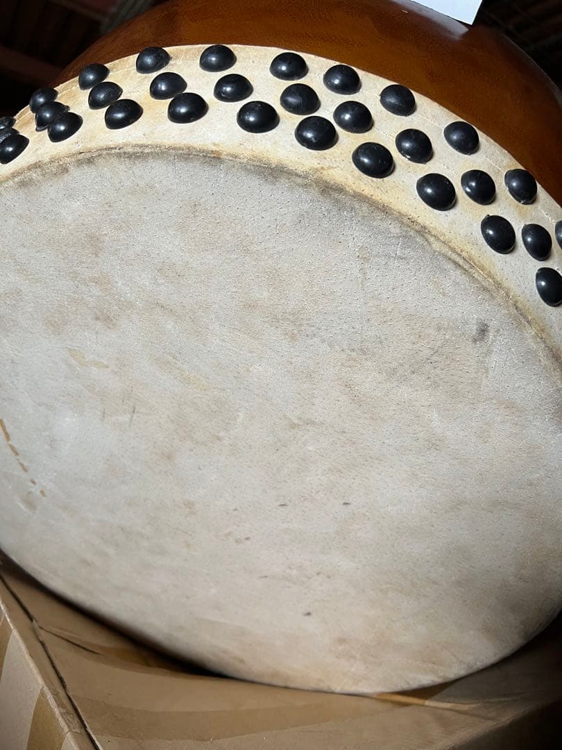 大型　和太鼓　打面49cm 本革　欅胴　和楽器 長胴太鼓 両面太鼓 盆踊り大会