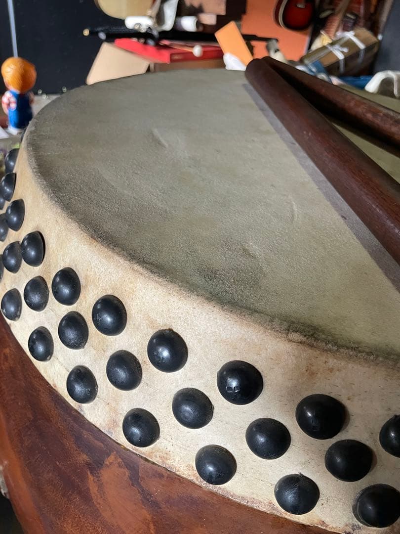 大型　和太鼓　打面49cm 本革　欅胴　和楽器 長胴太鼓 両面太鼓 盆踊り大会