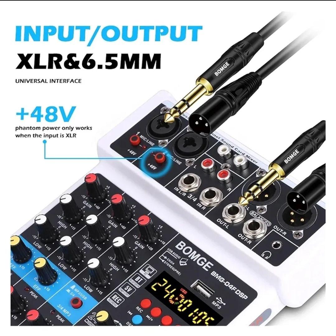 オーディオミキサー 4チャンネル 24 DSP USB サウンドカード