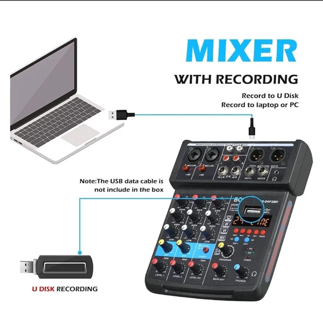 オーディオミキサー 4チャンネル 24 DSP USB サウンドカード