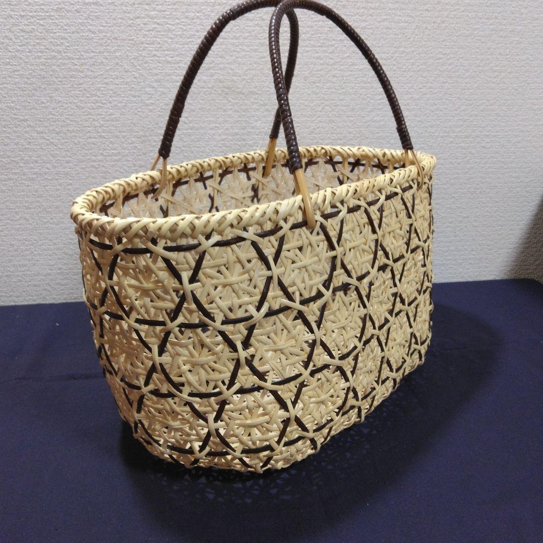 皮籐の華編み籠　37