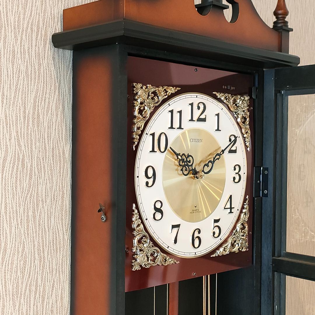〈美品〉　ビンテージ　CITIZEN　振り子時計　掛時計　柱時計　クラシック