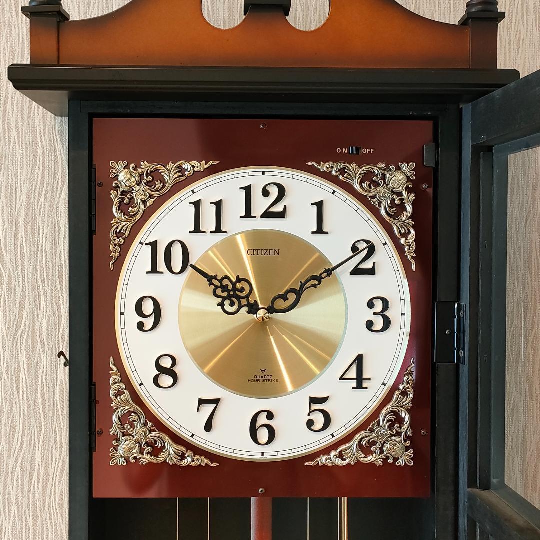 〈美品〉　ビンテージ　CITIZEN　振り子時計　掛時計　柱時計　クラシック