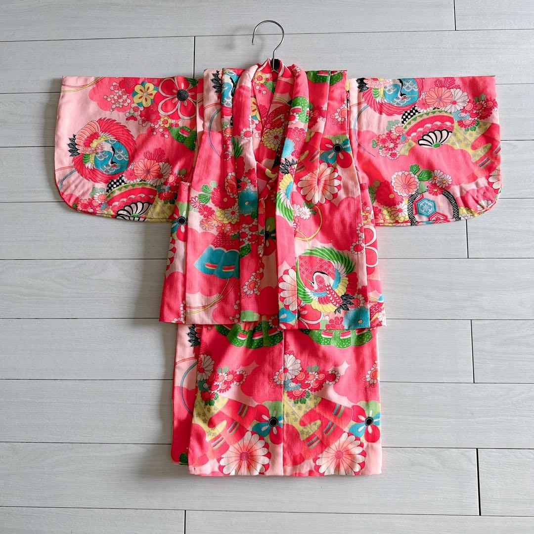 七五三　手縫い　レトロ　アンティーク　3歳用　着物　女児　女の子