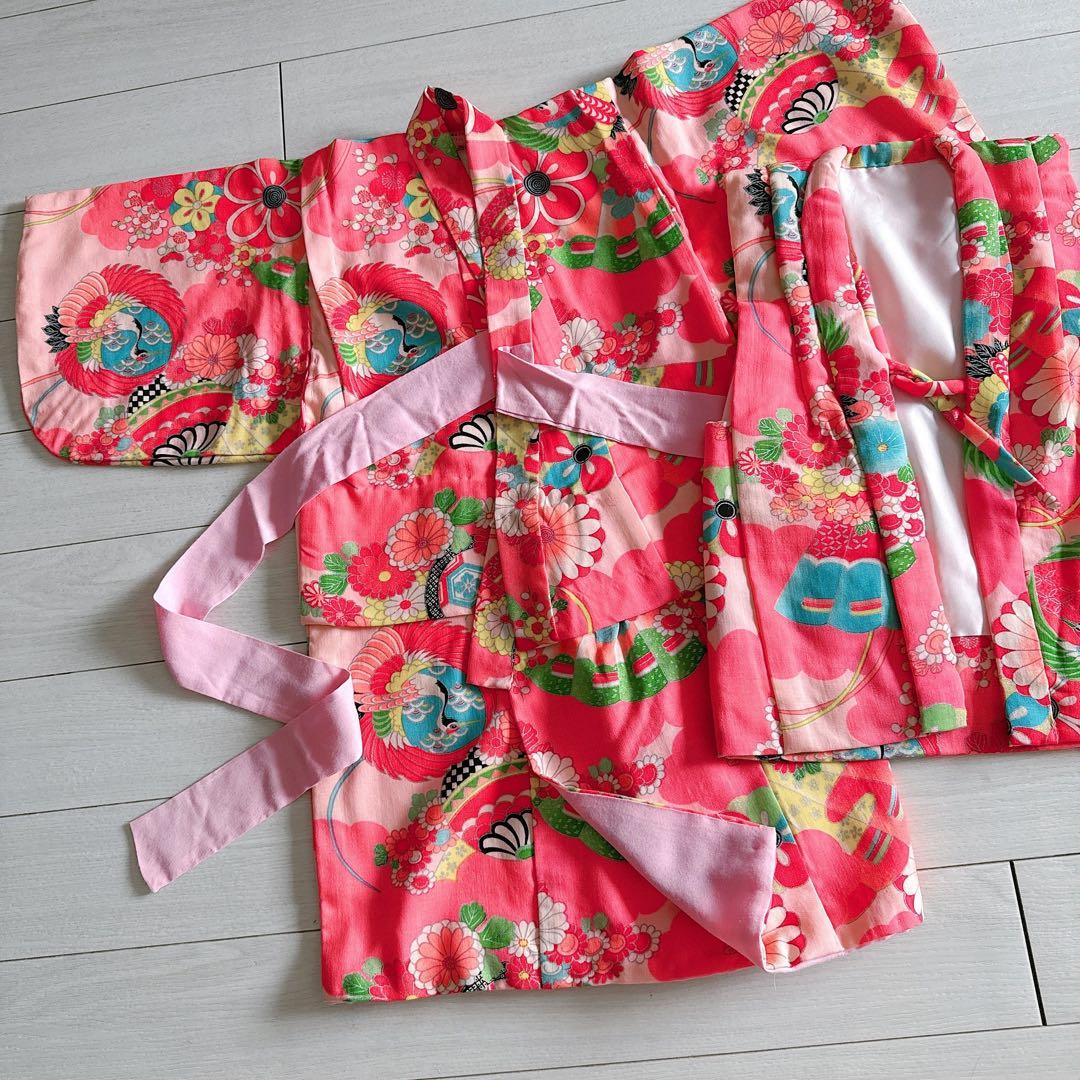 七五三　手縫い　レトロ　アンティーク　3歳用　着物　女児　女の子