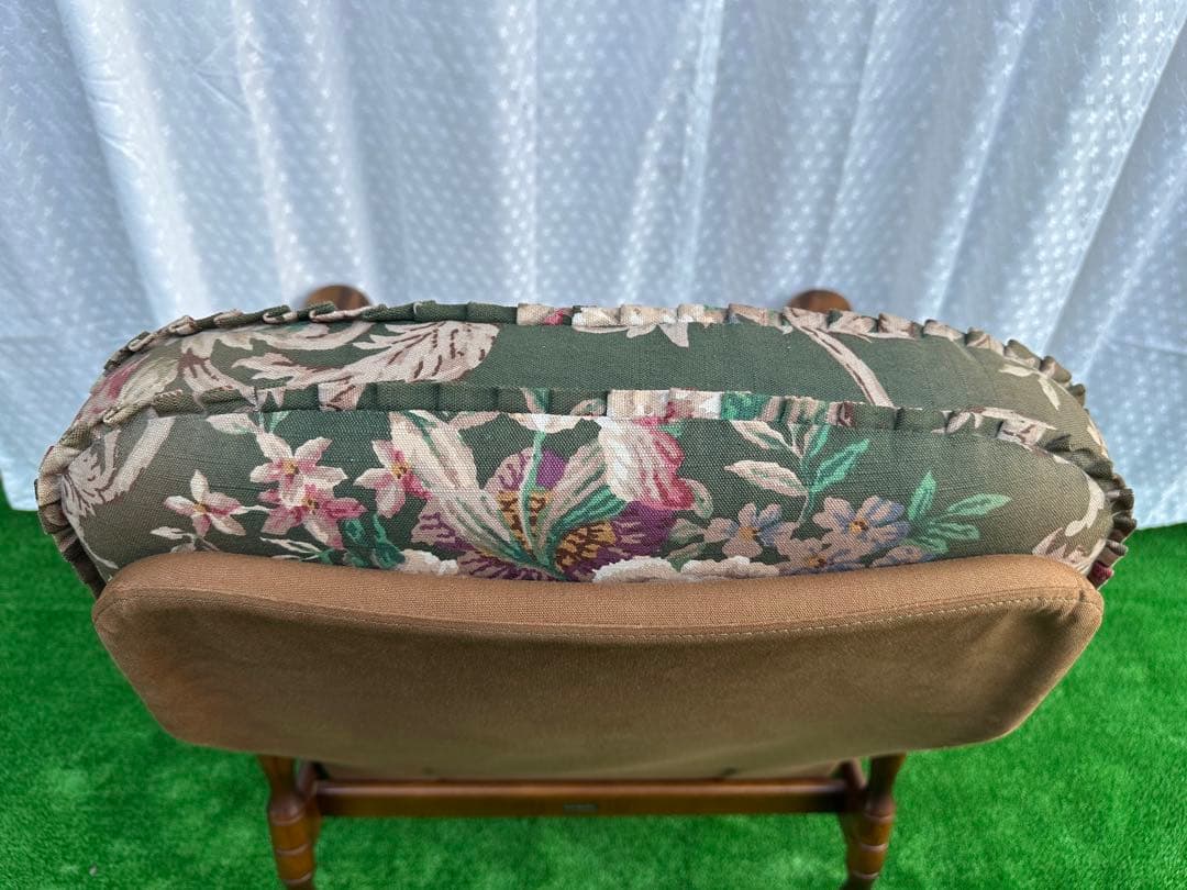 カリモク コロニアル クラシック花柄 リクライニングソファ 1人掛け i4-2※