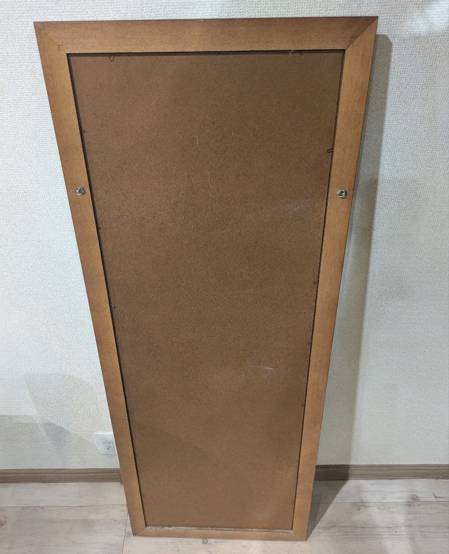 イタリア製 姿見 ウォールミラー アンティーク調 木製 花柄