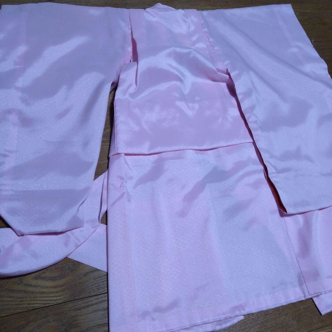 三歳★被布＆正絹花柄着物＆刺繍長襦袢＆小物