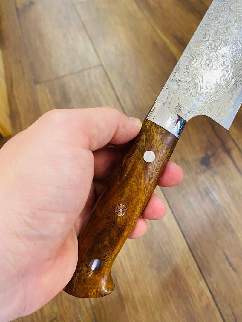 佐治武士 R2 ダイヤモンドフィニッシュ 牛刀 アイアンウッド 24cm