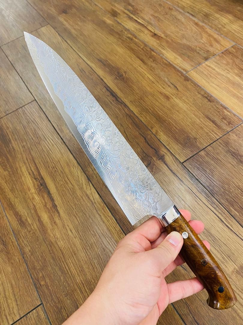 佐治武士 R2 ダイヤモンドフィニッシュ 牛刀 アイアンウッド 24cm