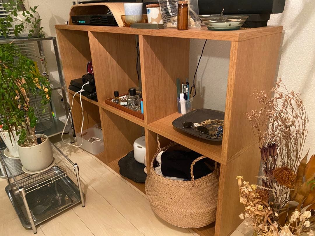 【美品】無印良品 スタッキングシェルフ オーク材 3段×2列