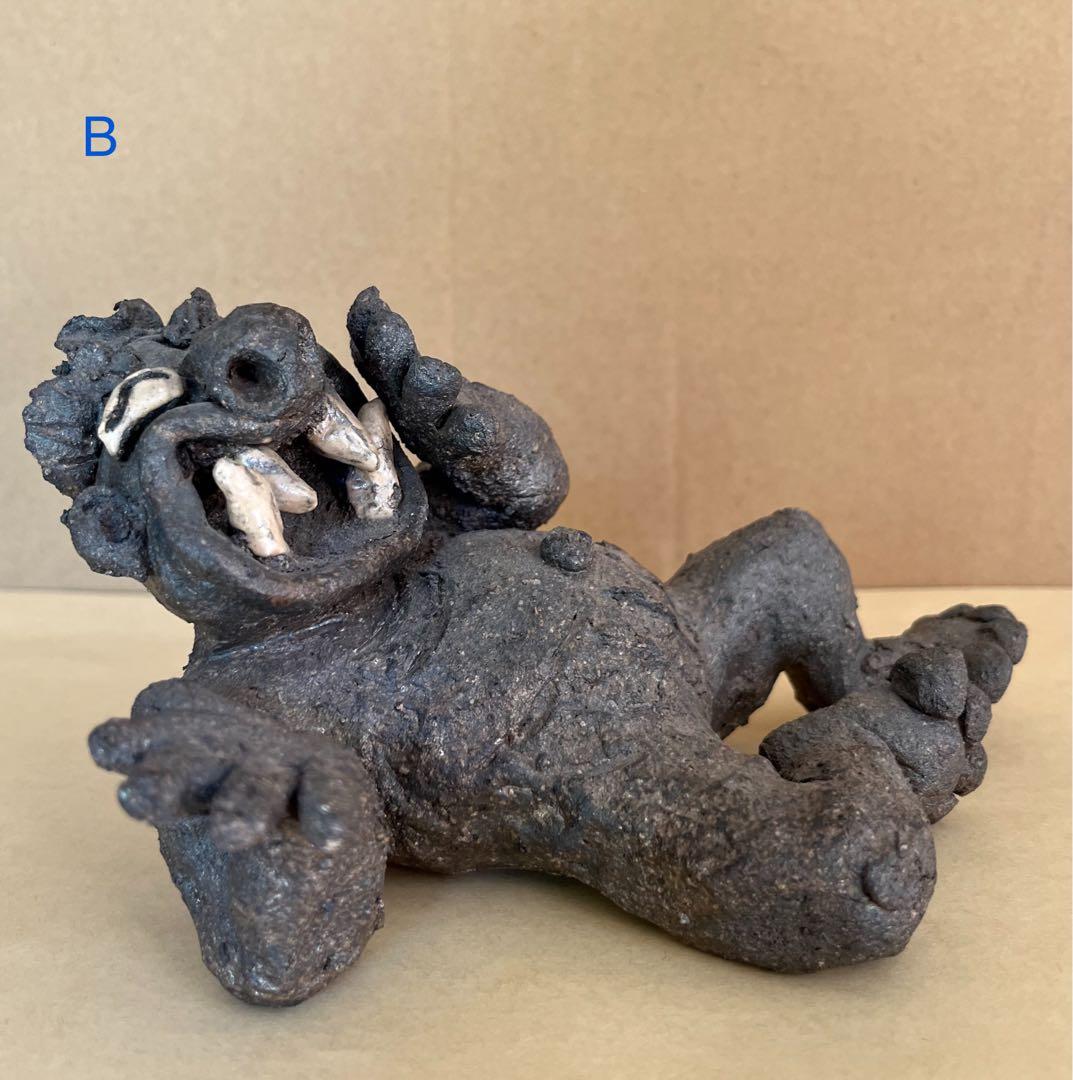 東大寺別当 清水公照作 泥仏一対 2体セット アート作品 どろぼとけ