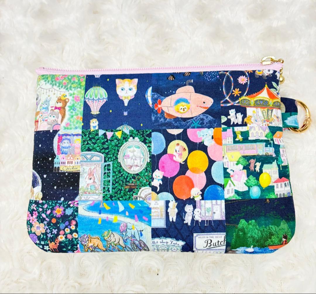 22ファブリック ユキエモン新柄ポーチネイビー - メルカリ