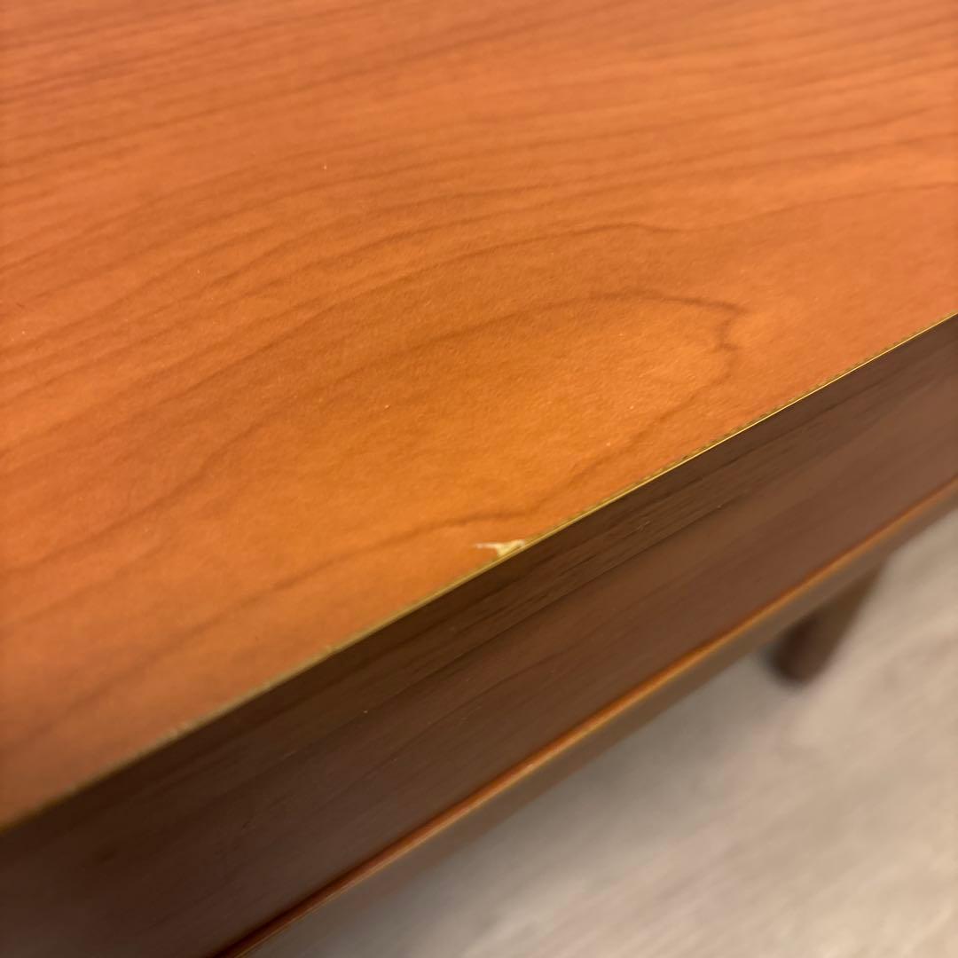 ブラウン木製センターテーブル 引き出し付き